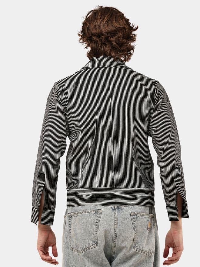 Striped Denim Workwear Jacket Shirt alternate