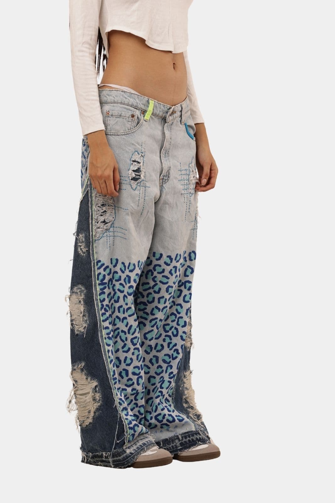 Pants with Leopard Panel Detail | Statement Wear thumbnail 3