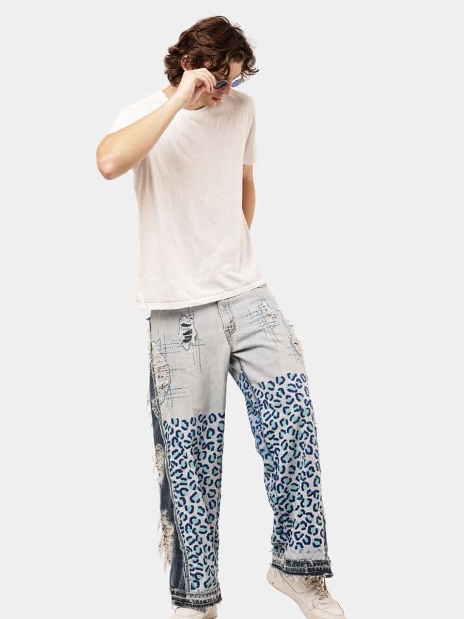 Pants with Leopard Panel Detail | Statement Wear thumbnail 4