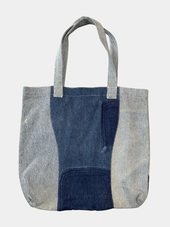 Two-Tone Denim Tote Bag thumbnail 2