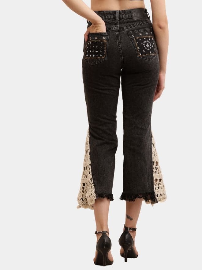 Hem Spell Crochet Jeans alternate