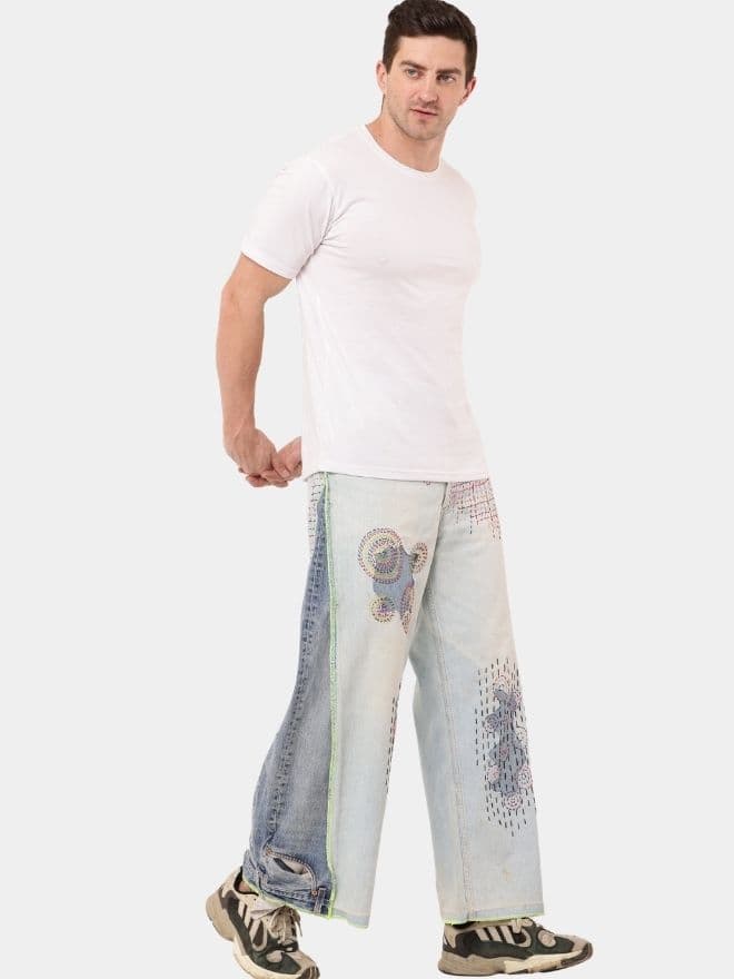 Shashiko Reverse Belt Denim Jeans – Handcrafted Heritage alternate