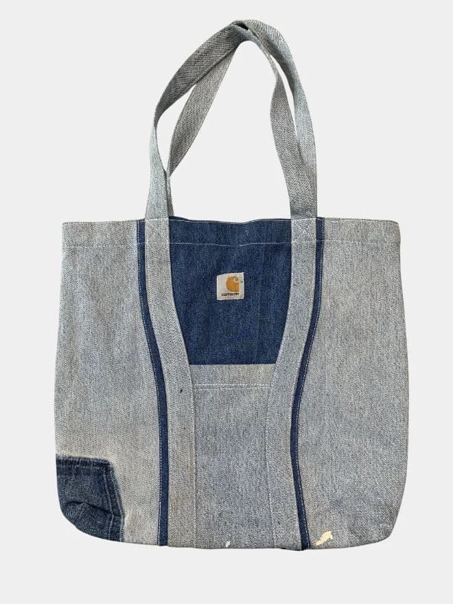 Two-Tone Denim Tote Bag
