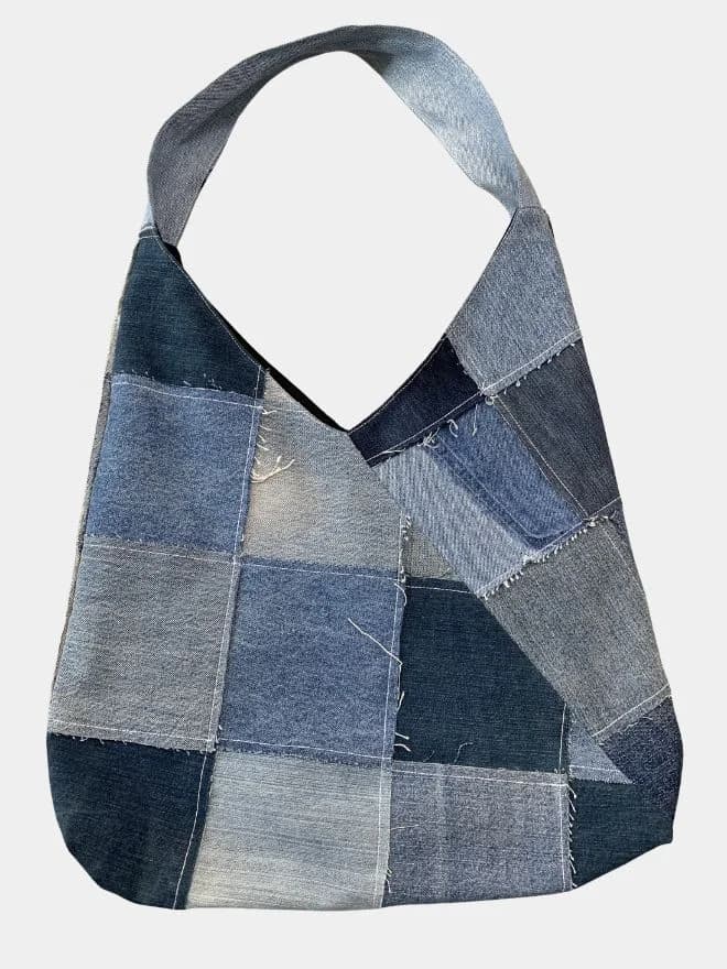 Patchwork Denim Shoulder Bag